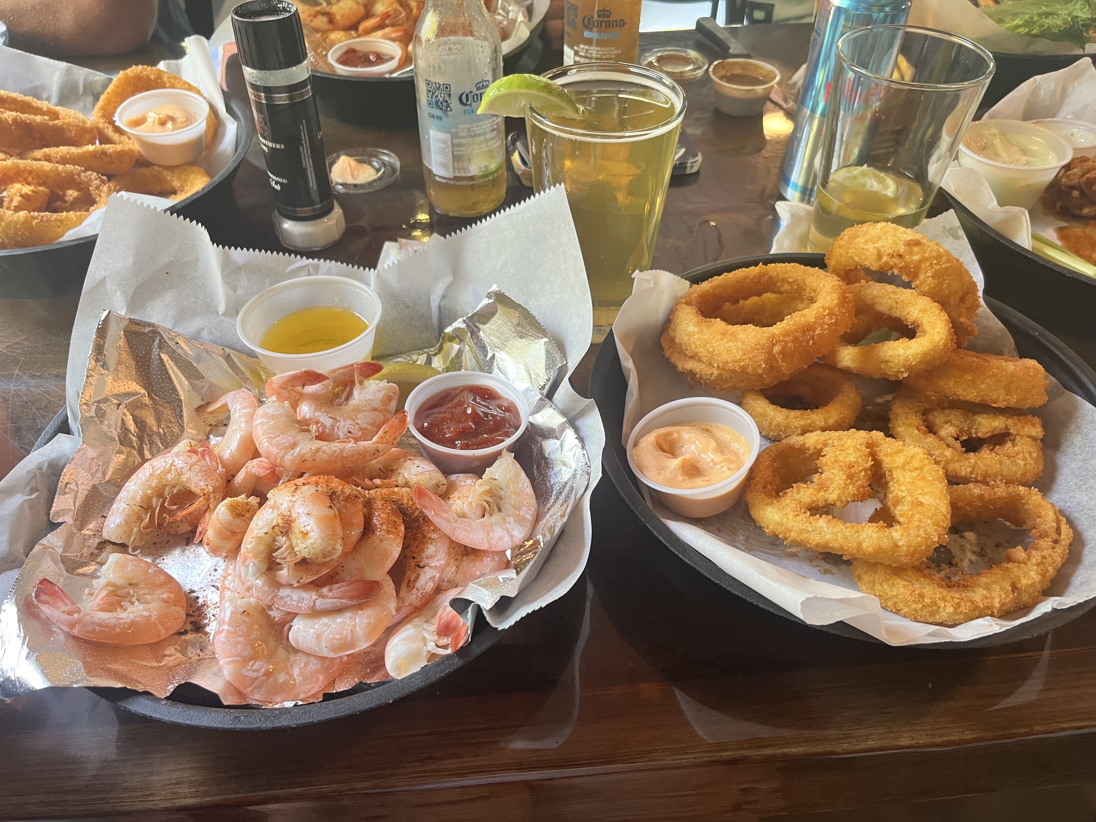 Beer Steamed Shrimp & Onion Rings