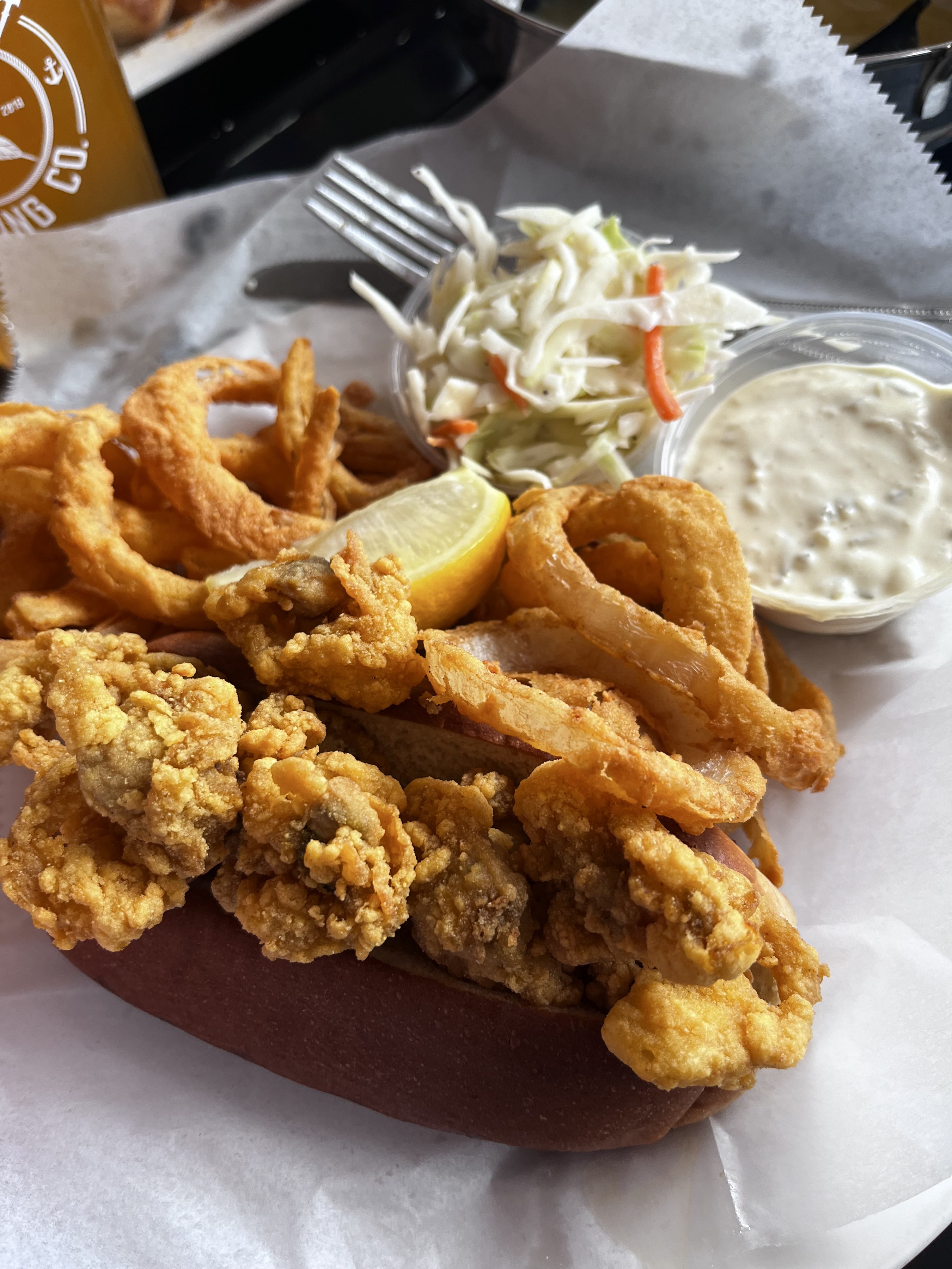 Clam Roll w/ Onion Rings