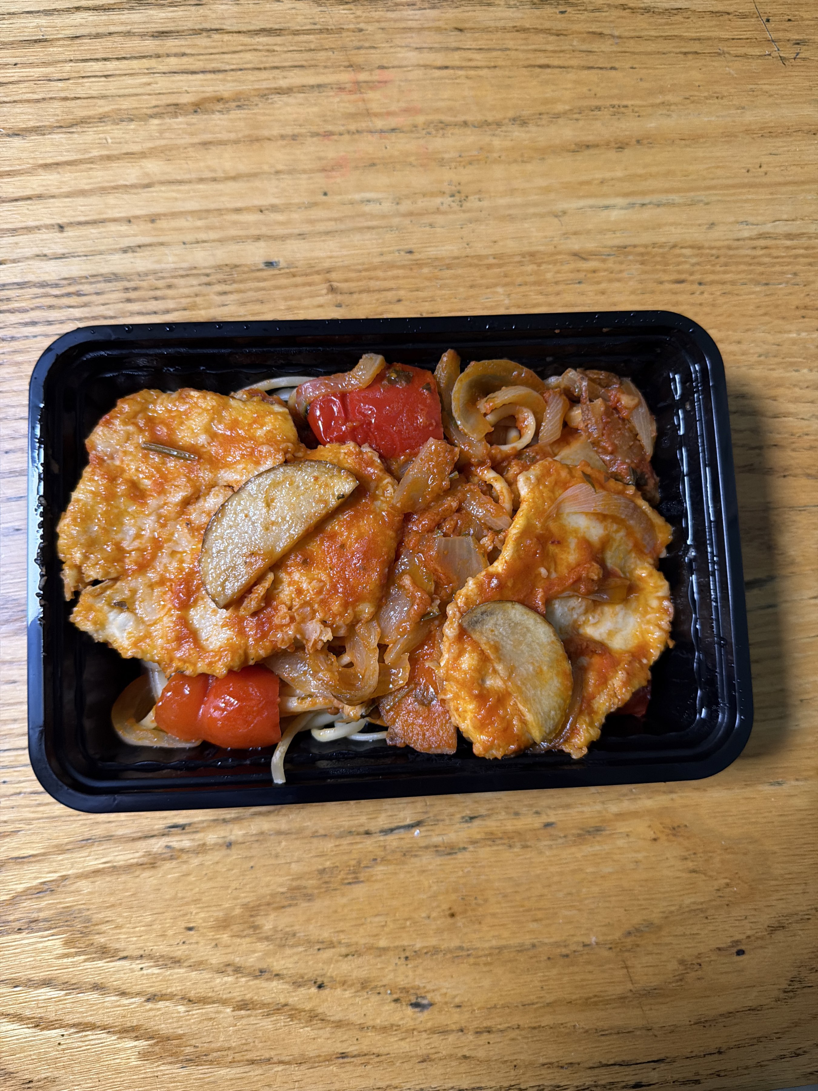 Chicken Italiano over Linguine