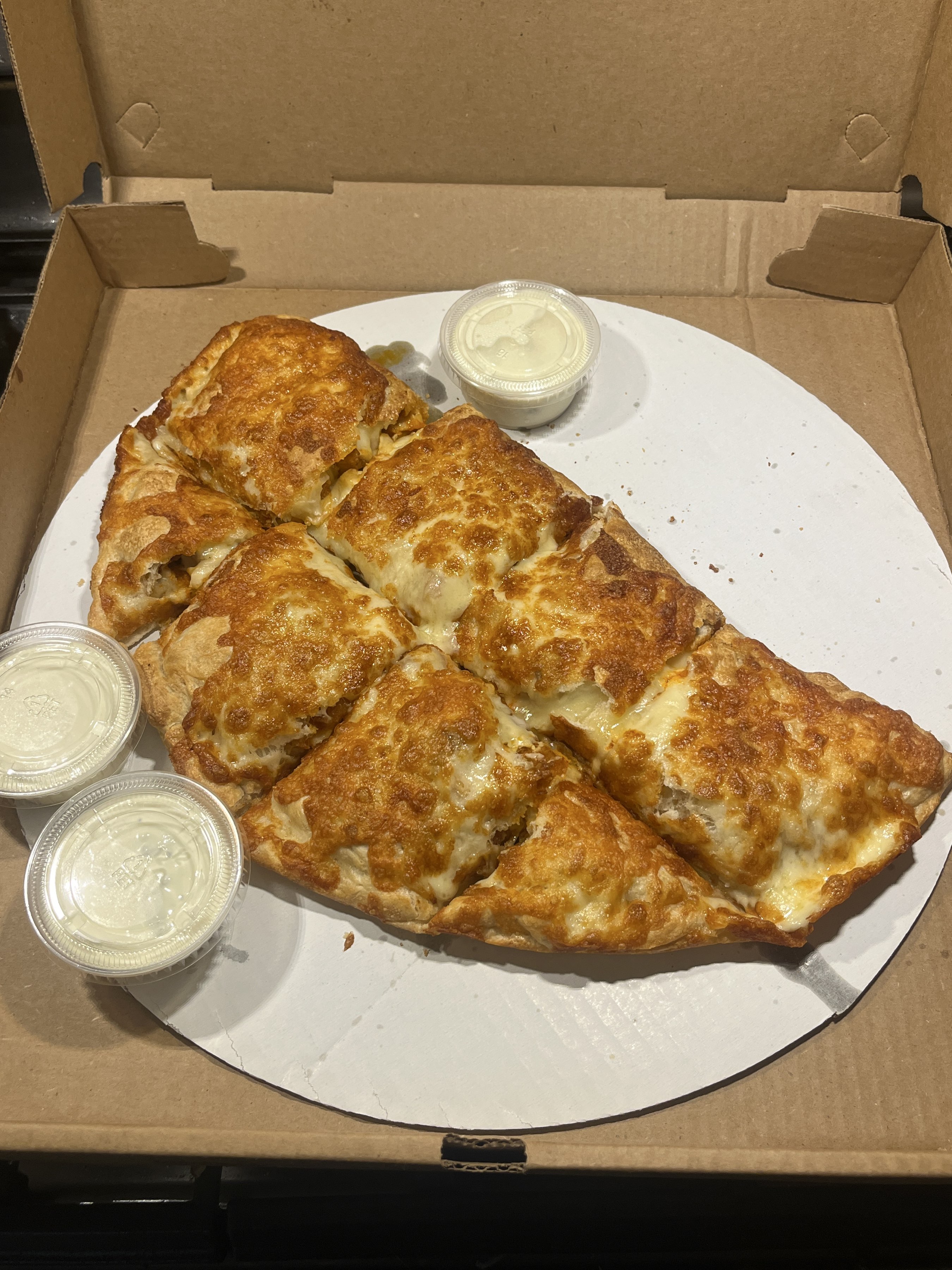 Buffalo Chicken Calzone at Aegean Pizza and Seafood