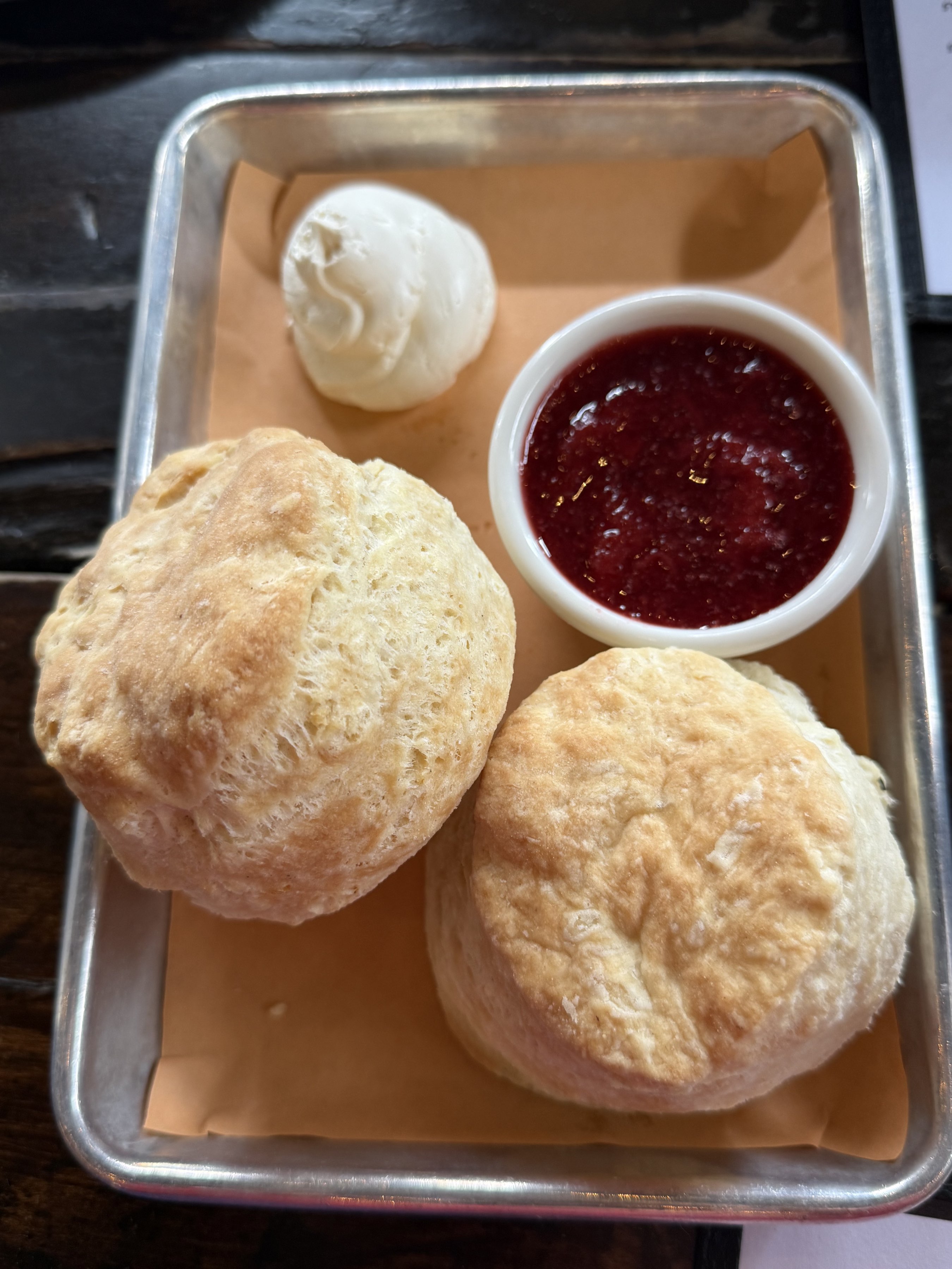 Biscuits with strawberry jam