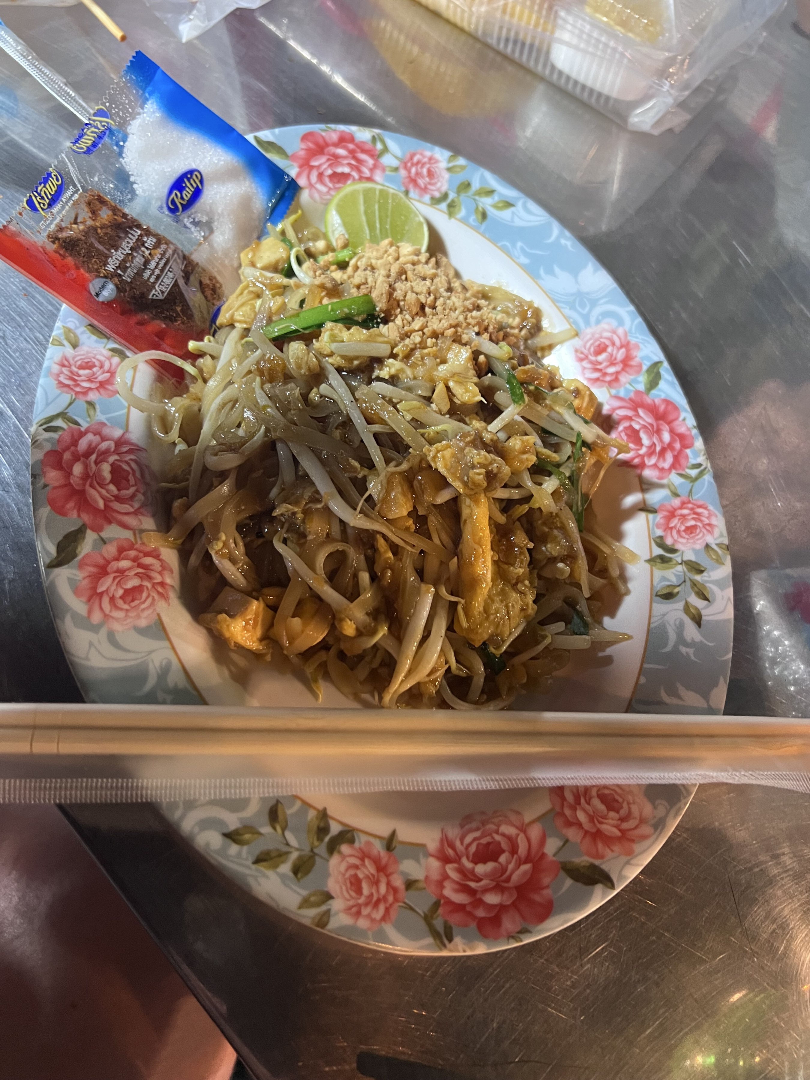 Chicken Pad Thai at Bumrung Buri Market